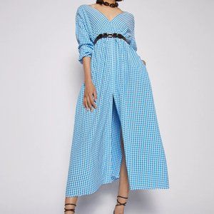 Scanlan Theodore blue white gingham dress new with tag. US8/AU12. Cost $750